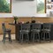 26" Counter Height Bar Chair with Wooden Frame Swivel Seat and Footrest for Pub Bar Restaurant